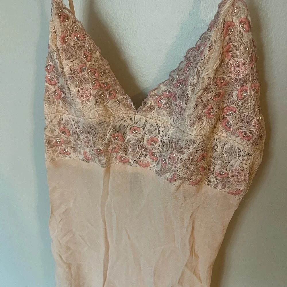 Free People Pink Satin Chemise Slip S